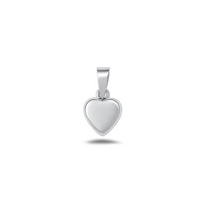 Sterling Silver Oxidized And High Polished 9.7mm Heart Pendant