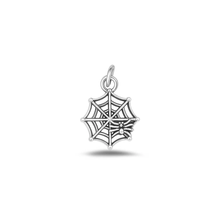 Load image into Gallery viewer, Sterling Silver Oxidized And High Polished Spiderweb Pendant