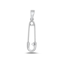 Load image into Gallery viewer, Sterling Silver Oxidized And High Polished Safety Pin Pendant