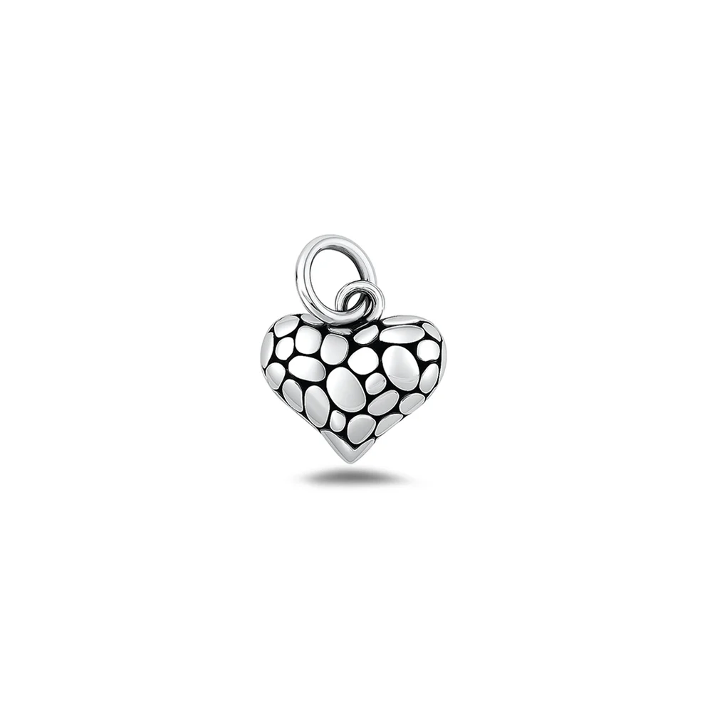 Sterling Silver Oxidized Heart Pendant