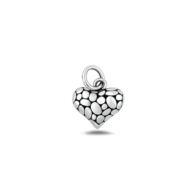 Sterling Silver Oxidized Heart Pendant