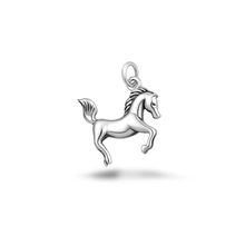 Load image into Gallery viewer, Sterling Silver Oxidized And High Polished 15.8mm Horse Pendant