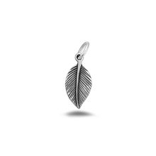 Load image into Gallery viewer, Sterling Silver High Polished And Oxidized Leaf Pendant