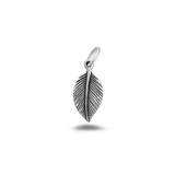 Sterling Silver High Polished And Oxidized Leaf Pendant