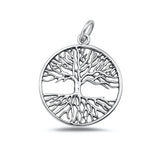 Sterling Silver Oxidized And High Polished Tree Of Life Pendant