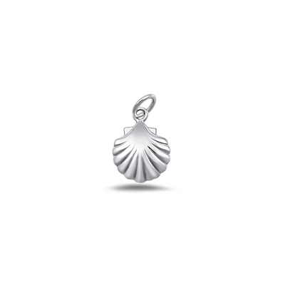Sterling Silver Oxidized And High Polished Seashell Pendant