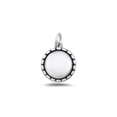 Sterling Silver Oxidized And High Polished Round Pendant