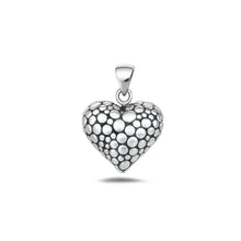 Load image into Gallery viewer, Sterling Silver Oxidized And High Polished Heart Pendant