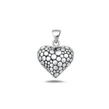 Load image into Gallery viewer, Sterling Silver Oxidized And High Polished Heart Pendant