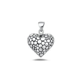 Sterling Silver Oxidized And High Polished Heart Pendant