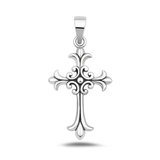Sterling Silver Oxidized And High Polished Cross Pendant