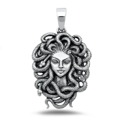 Sterling Silver Oxidized And High Polished Cleopatra Pendant