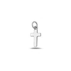 Sterling Silver High Polished And Oxidized Cross Pendant