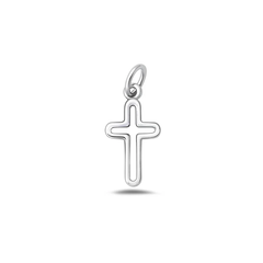 Sterling Silver Oxidized And High Polished Cross Pendant