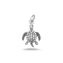 Load image into Gallery viewer, Sterling Silver Oxidized And High Polished Turtle Pendant