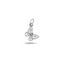 Load image into Gallery viewer, Sterling Silver Oxidized And High Polished 11mm Butterfly Pendant