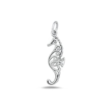Load image into Gallery viewer, Sterling Silver Oxidized And High Polished Seahorse Pendant