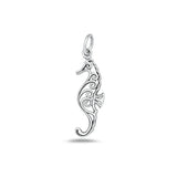 Sterling Silver Oxidized And High Polished Seahorse Pendant