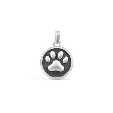 Load image into Gallery viewer, Sterling Silver Oxidized Paw Print Pendant