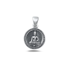 Load image into Gallery viewer, Sterling Silver Oxidized And Polished Buddha Pendant