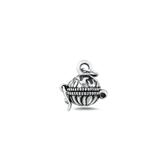Sterling Silver Oxidized And Polished Prayer Canister Pendant