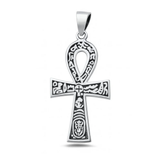 Sterling Silver Oxidized And Polished Egyptian Ankh Pendant