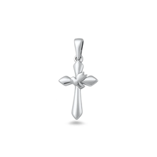 Load image into Gallery viewer, Sterling Silver Oxidized And Polished Cross With Bird Pendant