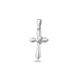 Sterling Silver Oxidized And Polished Cross With Bird Pendant
