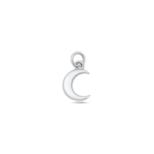 Load image into Gallery viewer, Sterling Silver Oxidized And Polished Crescent Moon Pendant