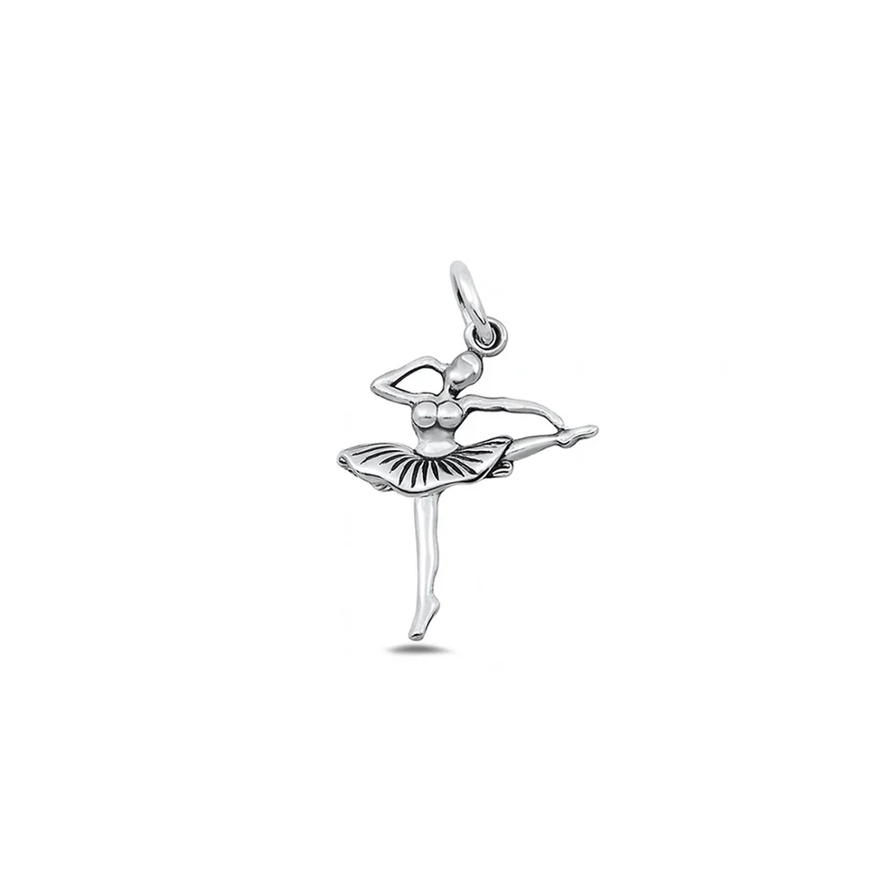 Sterling Silver Oxidized And Polished Ballerina Pendant