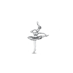 Sterling Silver Oxidized And Polished Ballerina Pendant
