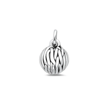 Load image into Gallery viewer, Sterling Silver Oxidized And Polished Ball Of Yarn Pendant