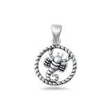 Sterling Silver Oxidized And Polished Scorpion Pendant