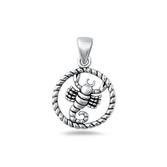 Sterling Silver Oxidized And Polished Scorpion Pendant