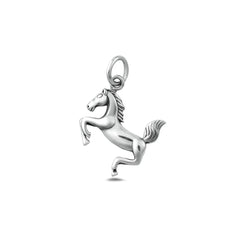 Sterling Silver Oxidized And High Polished Horse Pendant