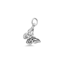Sterling Silver Oxidized And Polished Butterfly Pendant