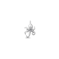 Sterling Silver Oxidized And Polished Octopus Pendant