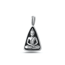 Load image into Gallery viewer, Sterling Silver Oxidized And Polished Buddha Amulet Pendant