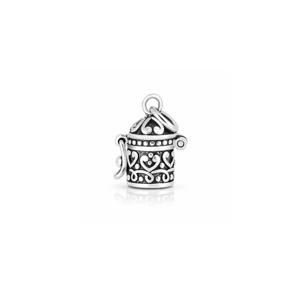 Sterling Silver Oxidized And Polished Prayer Box Pendant