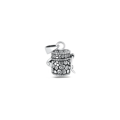 Sterling Silver Oxidized And Polished 10.4mm Canister Pendant