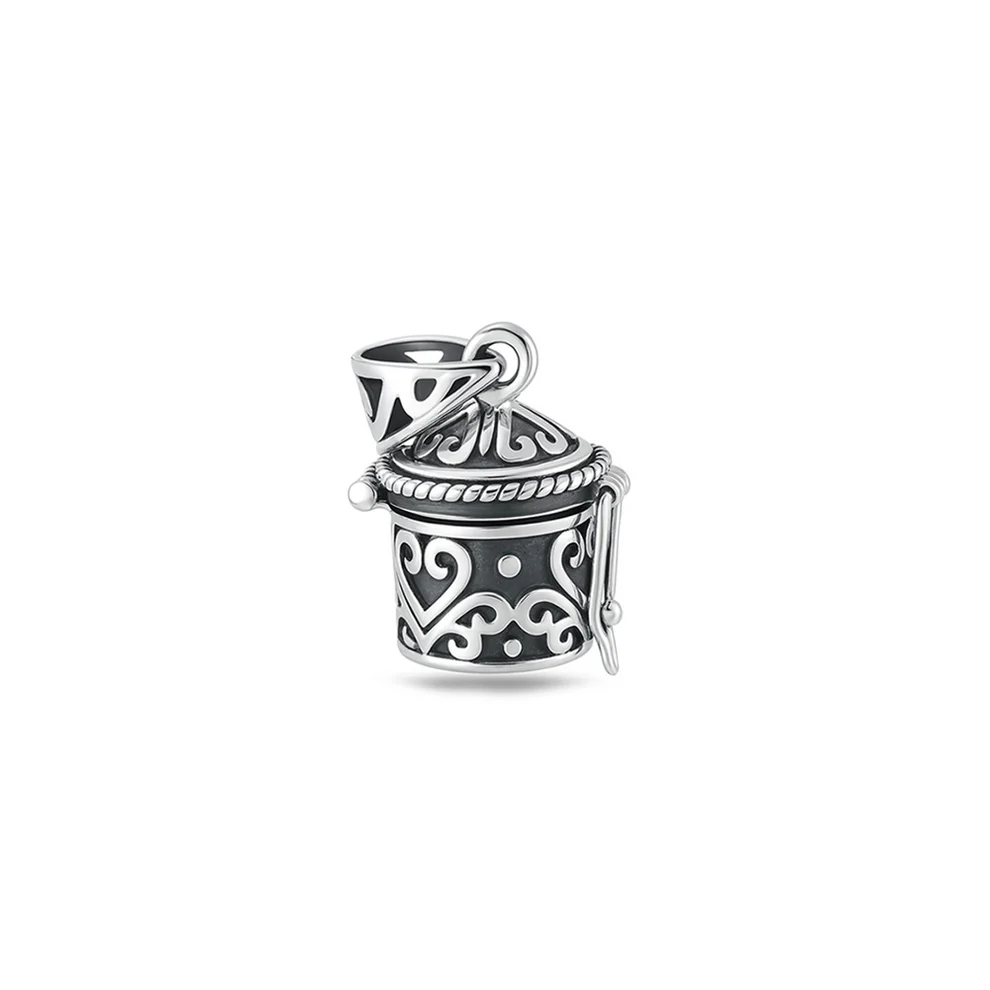 Sterling Silver Oxidized And Polished 13mm Canister Pendant