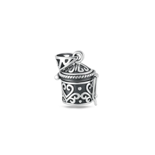 Load image into Gallery viewer, Sterling Silver Oxidized And Polished 13mm Canister Pendant