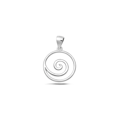 Sterling Silver Rhodium Plated Spiral Pendant