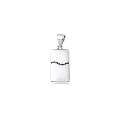 Sterling Silver Oxidized And Polished Wave Pendant