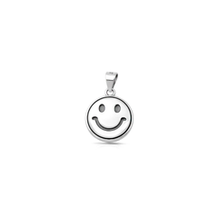 Sterling Silver Oxidized And Polished Happy Face Pendant