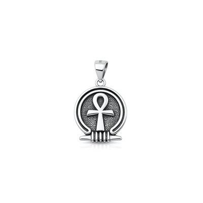 Sterling Silver Oxidized And Polished Ankh Pendant