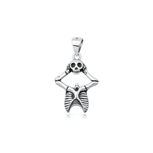 Load image into Gallery viewer, Sterling Silver Oxidized And Polished Skeleton Pendant