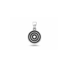 Load image into Gallery viewer, Sterling Silver Oxidized And High Polished Bullseye Target Pendant