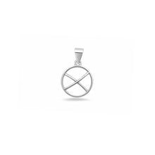 Load image into Gallery viewer, Sterling Silver Oxidized And High Polished Geometric Circle Pendant