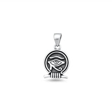 Load image into Gallery viewer, Sterling Silver Oxidized And High Polished Eye Of Horus Pendant